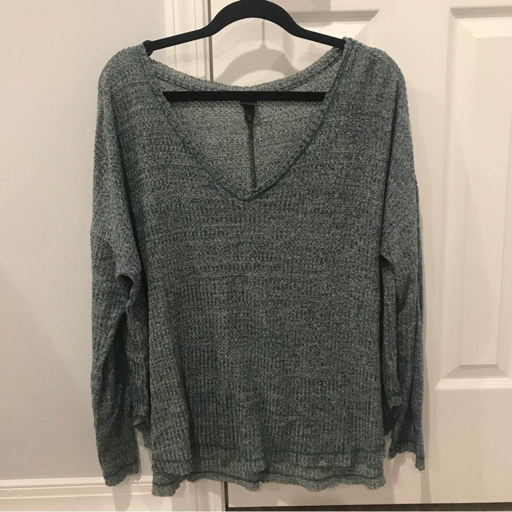 Wild Fable Deep V Woven Long Sleeve